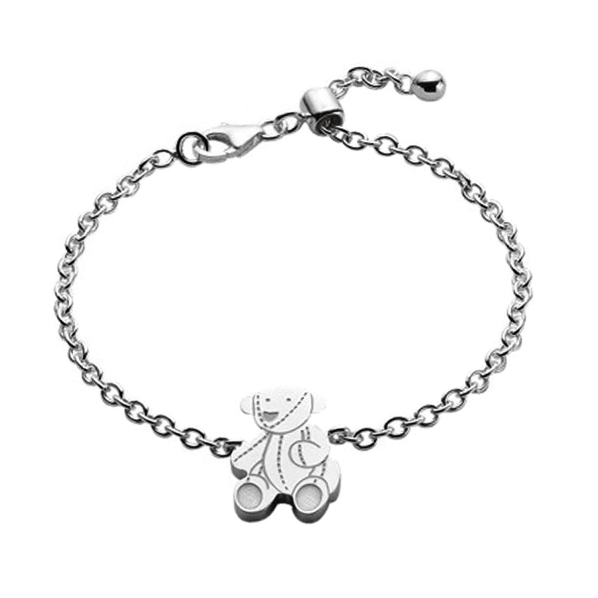 Guthtcci Baby Teddy Bear Silver Bracelet