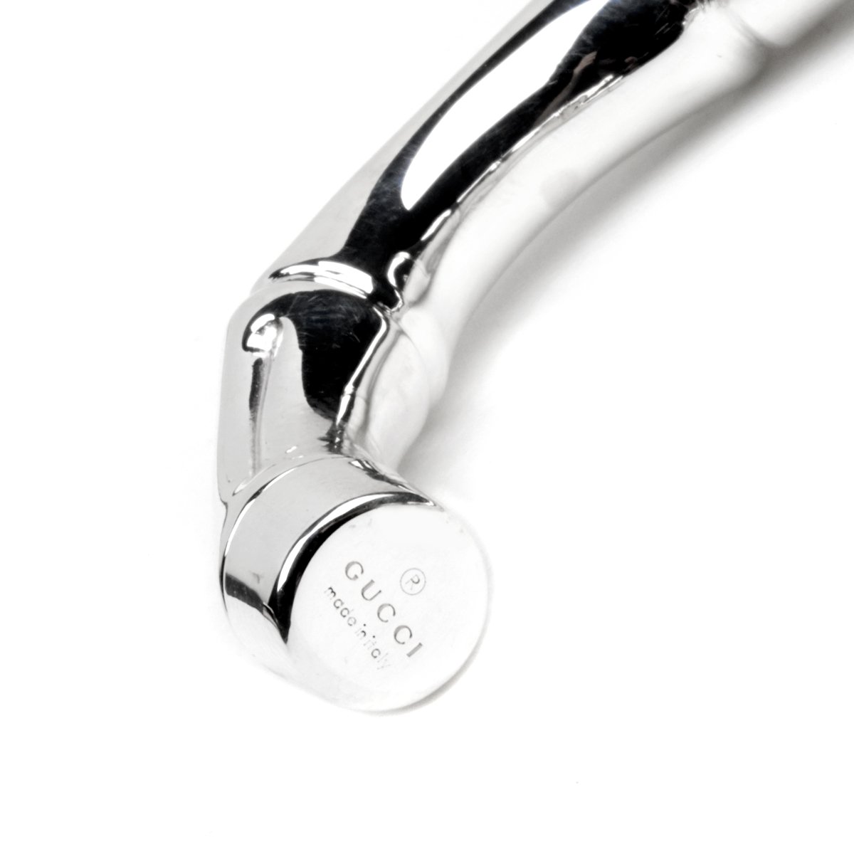 Guthtcci Bamboo Cuff Silver Bangle