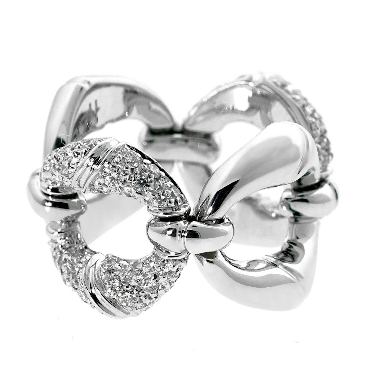 Guthtcci Bamboo Diamond White Gold Ring