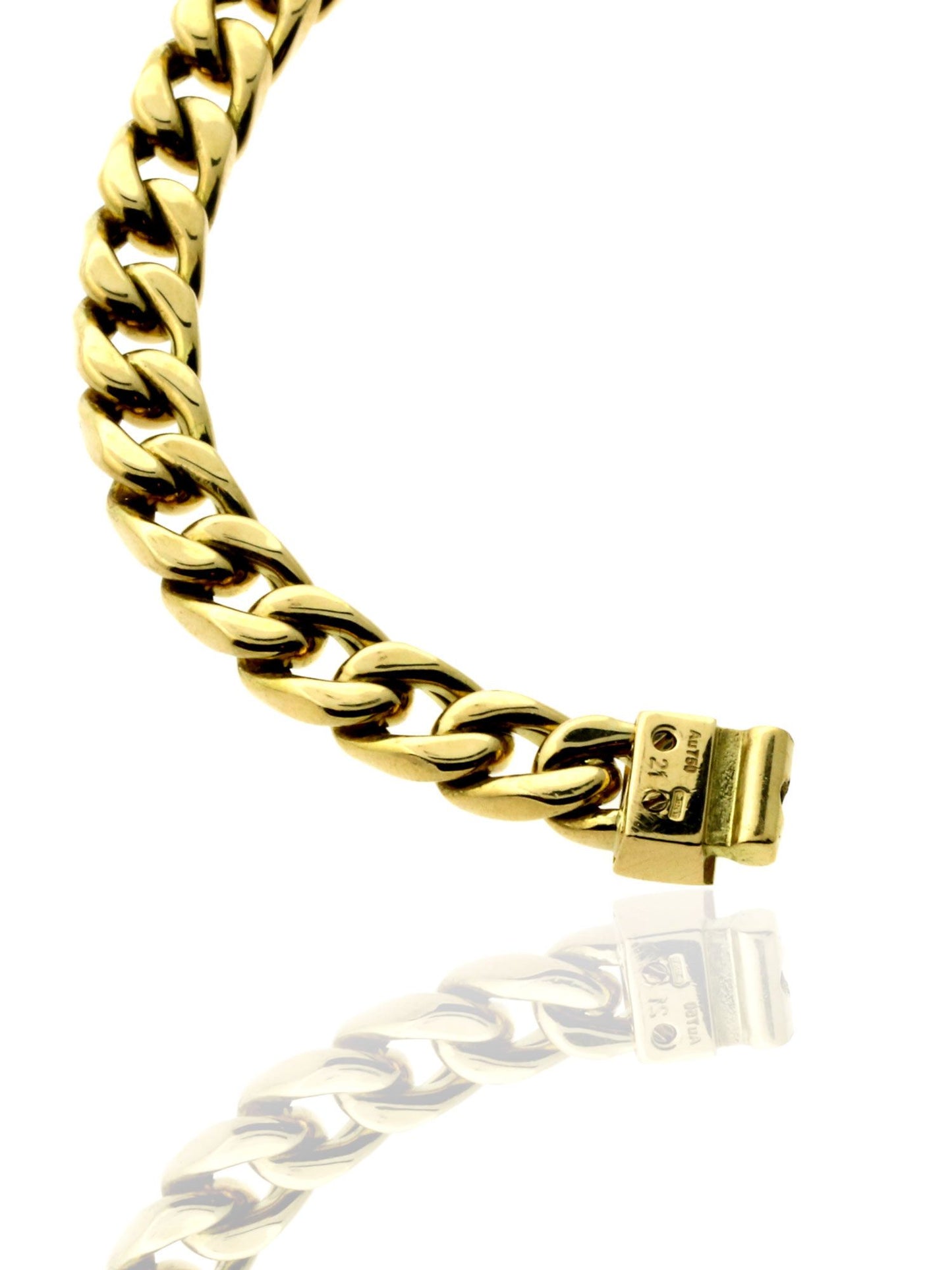 Guthtcci Cuban Link 18k Yellow Gold Bracelet