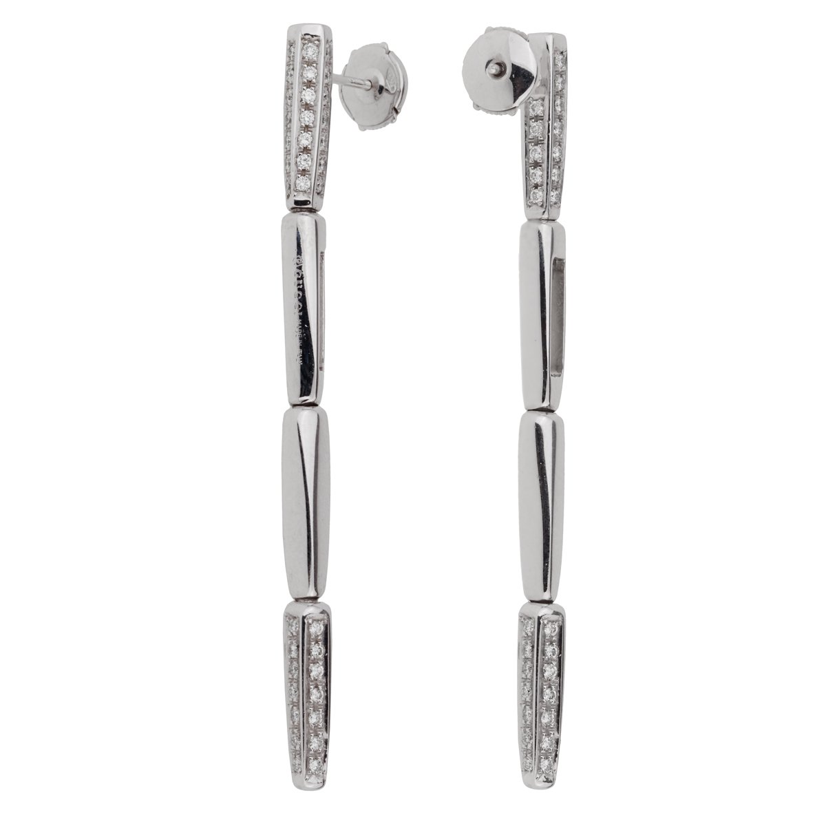 Guthtcci Diamond 18k White Gold Drop Earrings
