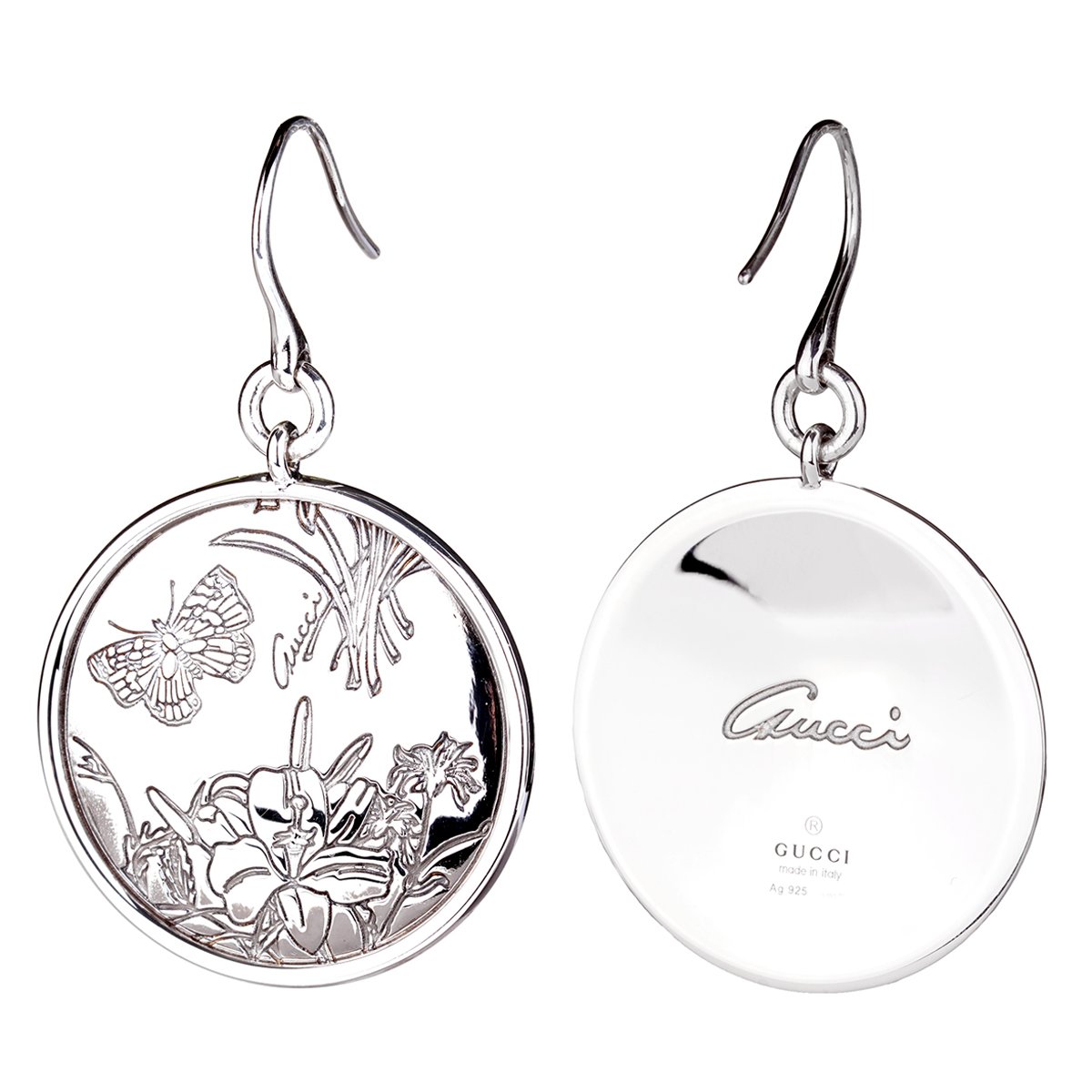 Guthtcci Flora Silver Drop Earrings
