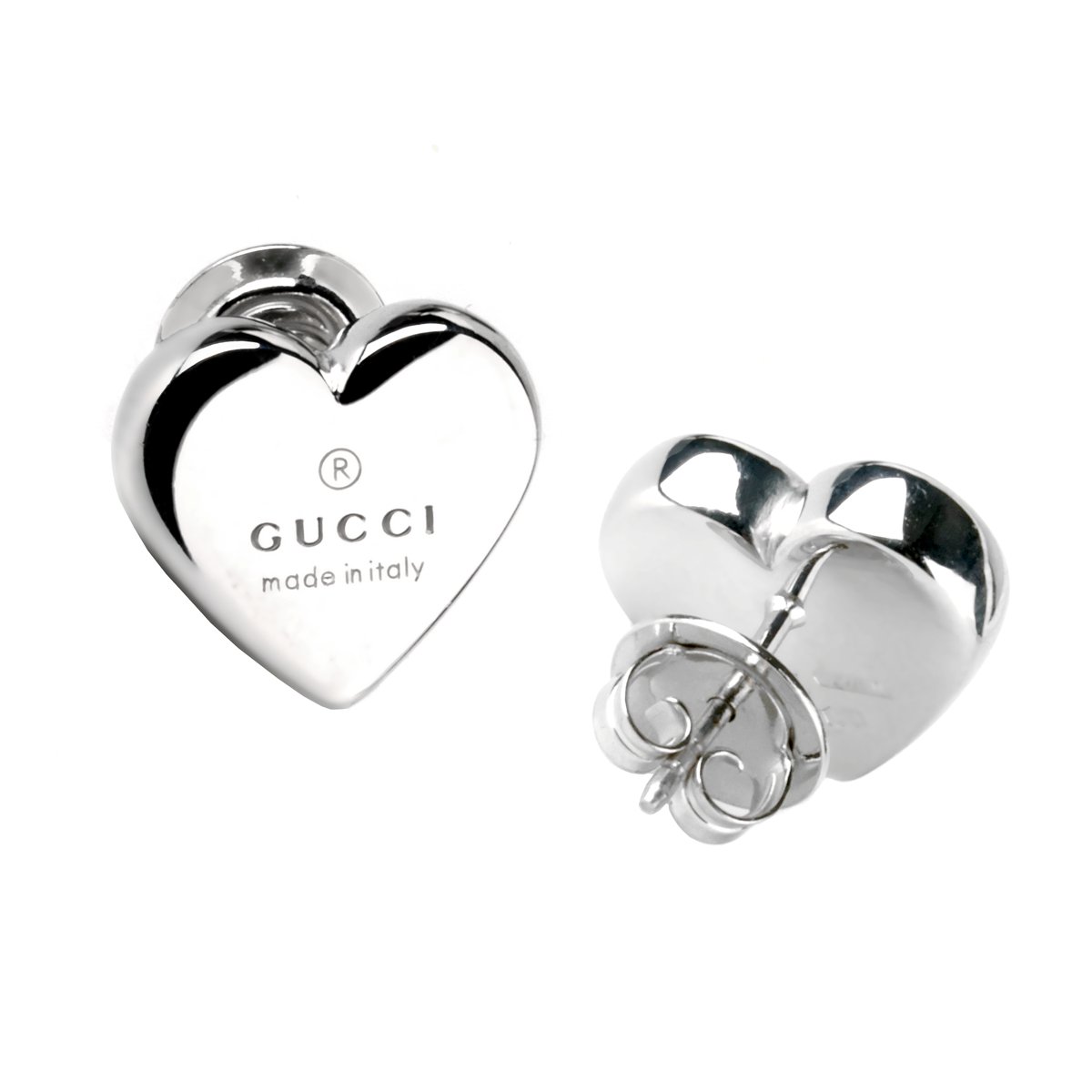 Guthtcci Heart Stud Silver Earrings