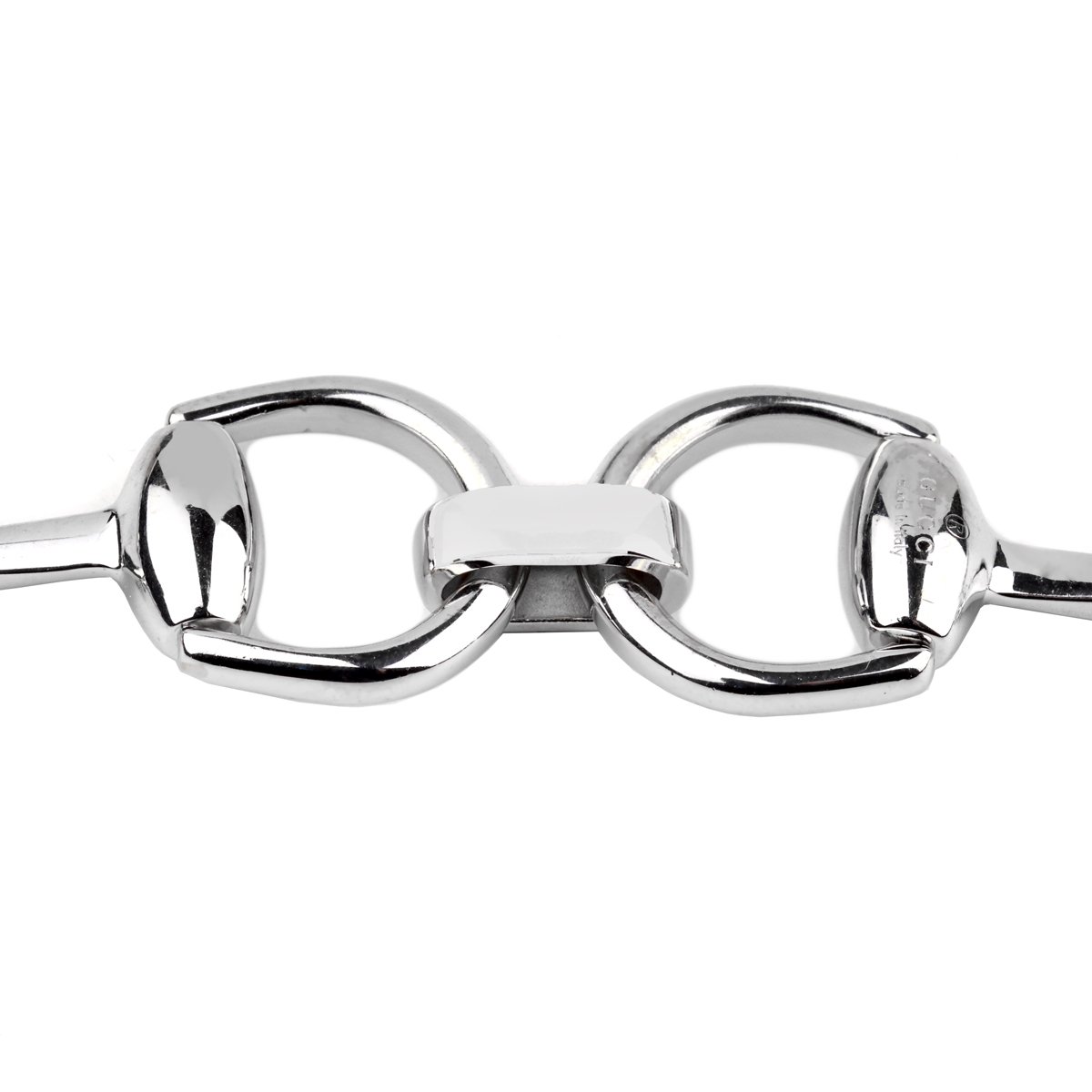 Guthtcci Horsebit Long Diamond White Gold Necklace