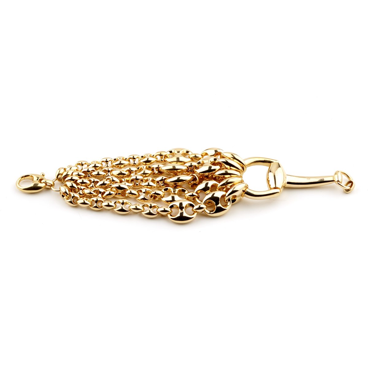 Guthtcci Horsebit Multistrand Gold Bracelet