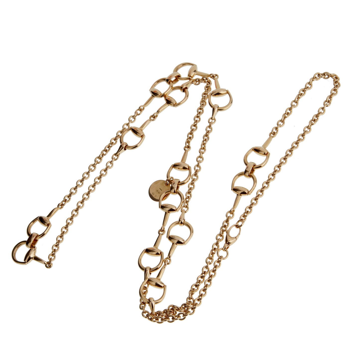 Guthtcci Vintage Horsebit 18k Rose Gold Sautoir Necklace