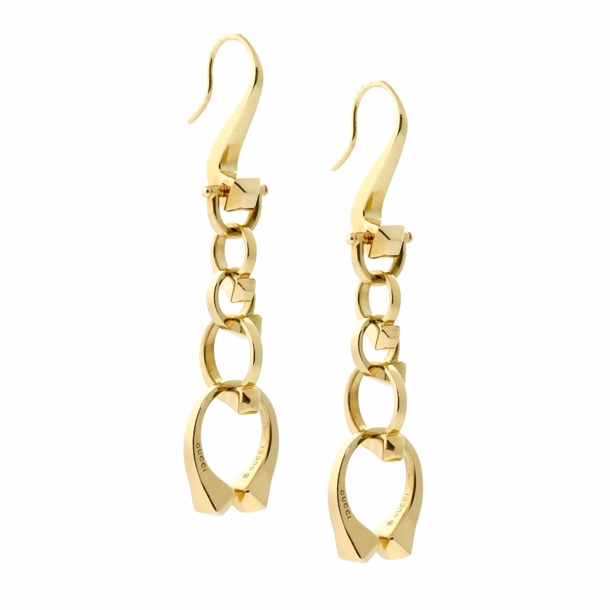 Guthtcci Nail Gold Drop Earrings