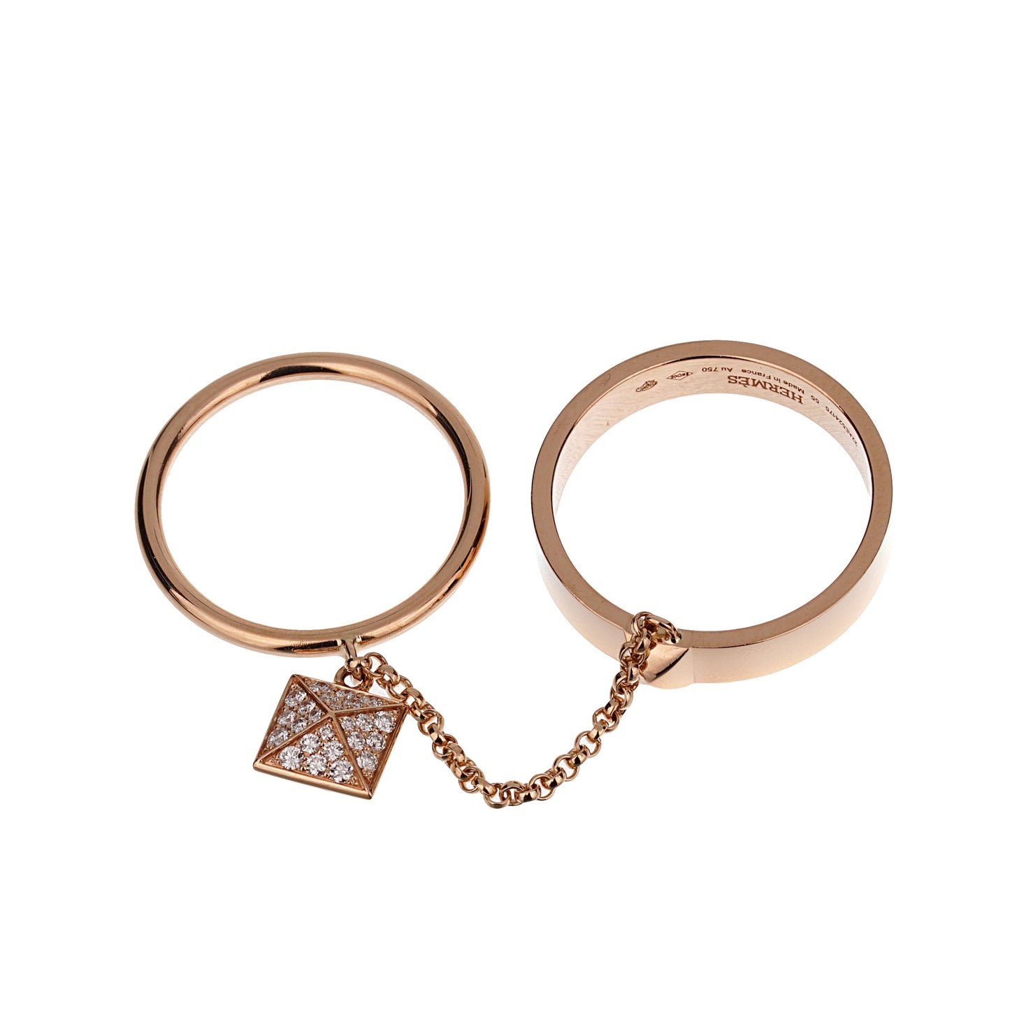 Herthtmes Clou d'H Double Diamond 18k Rose Gold Ring