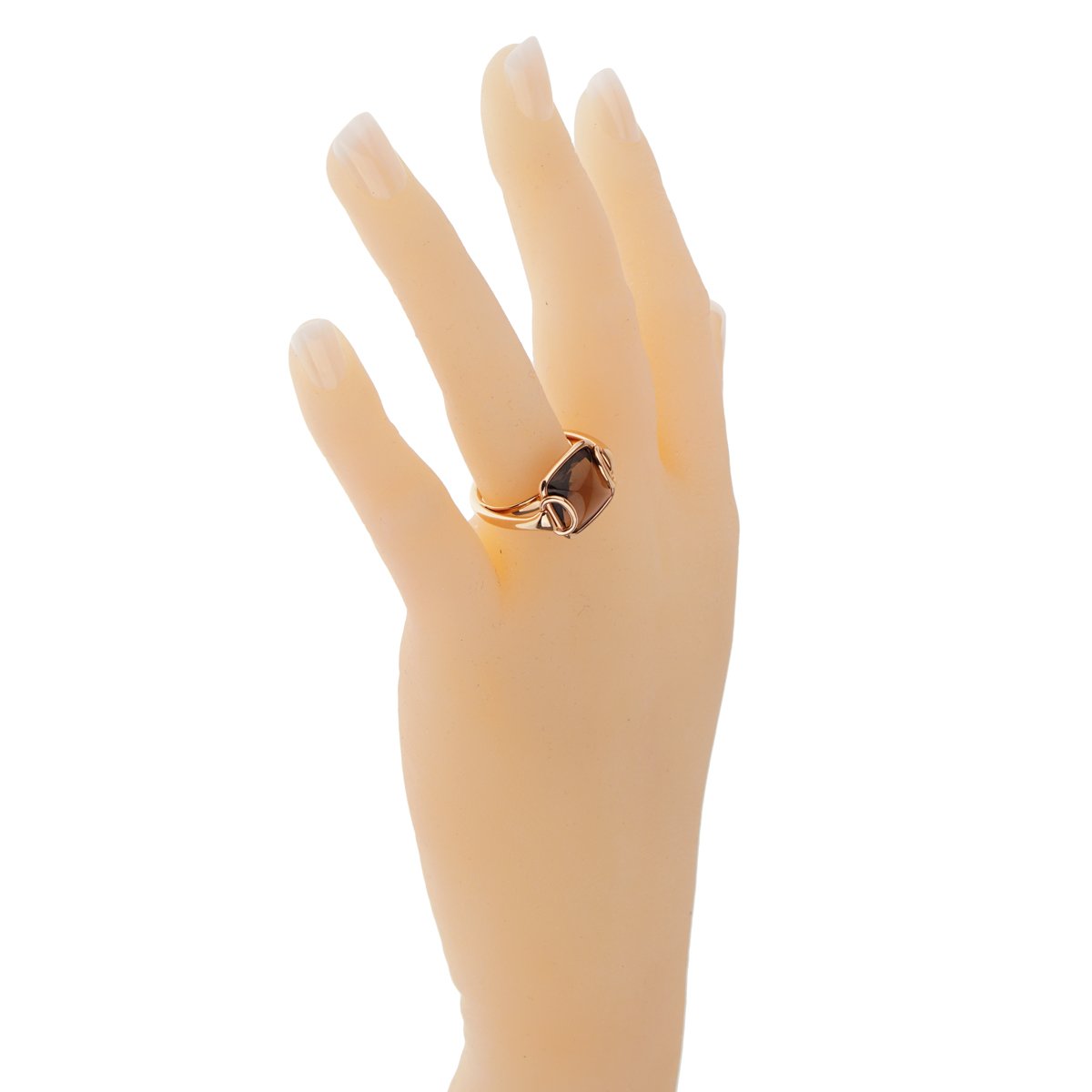 Herthtmes Deux Anneaux Smoky Quartz Rose Gold Ring