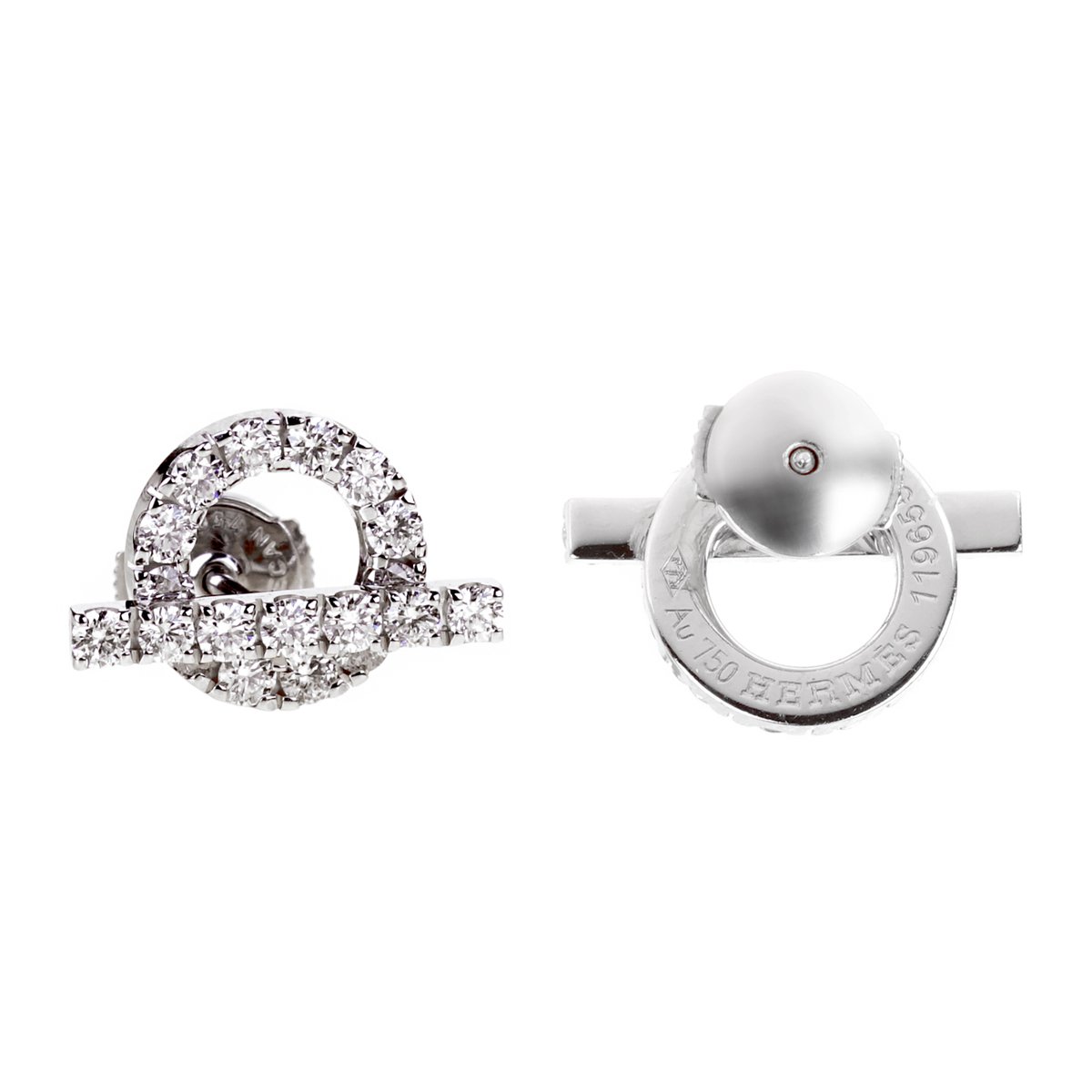 Herthtmes Finesse Diamond Stud 18k White Gold Earrings