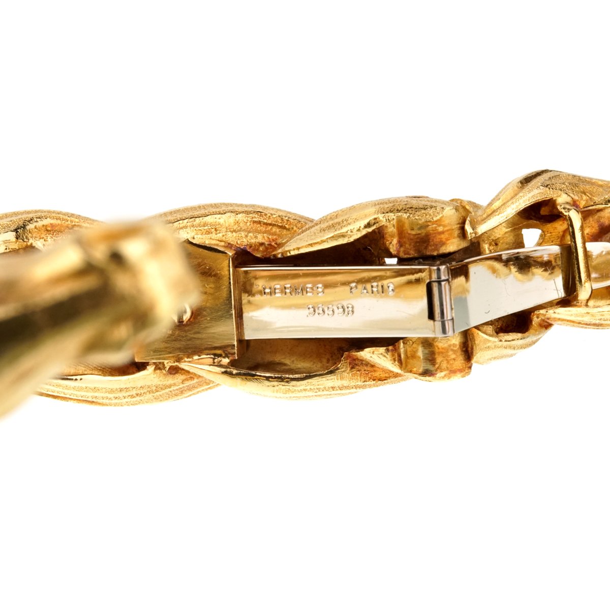Herthtmes Horse Head Yellow Gold Bangle Bracelet