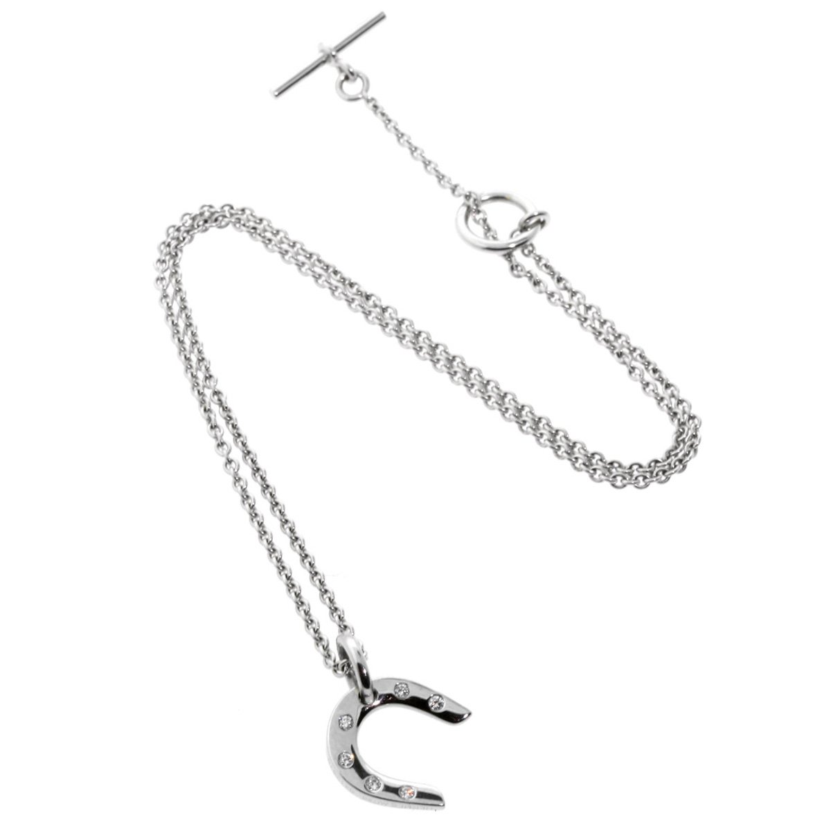 Herthtmes Horseshoe White Gold Diamond Necklace