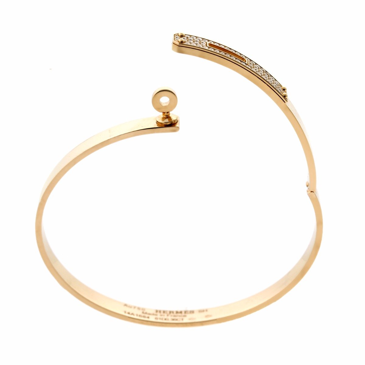 Herthtmes Kelly Diamond Rose Gold Bangle Bracelet