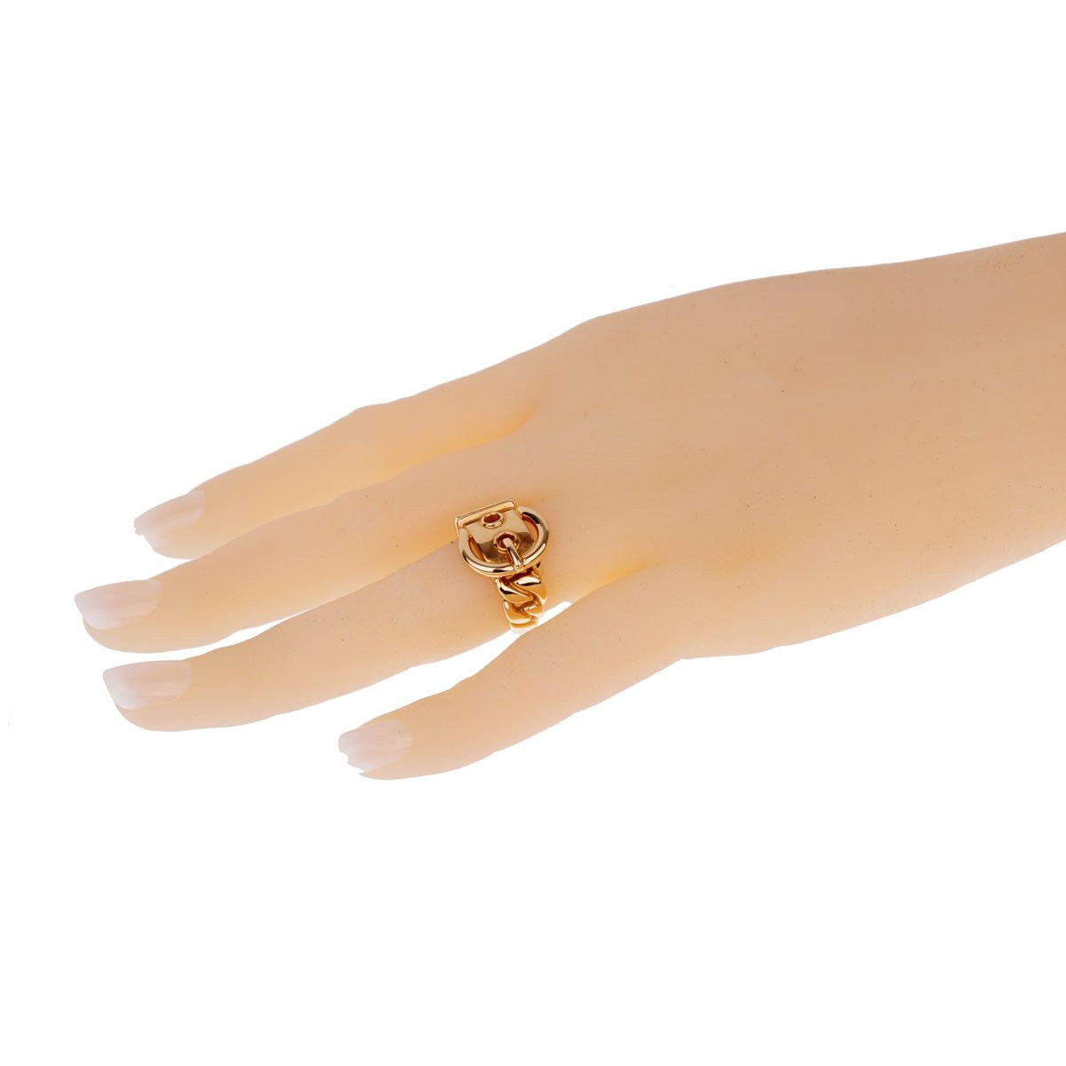 Herthtmes Paris Belt Buckle 18k Yellow Gold Ring Sz 5 1/2