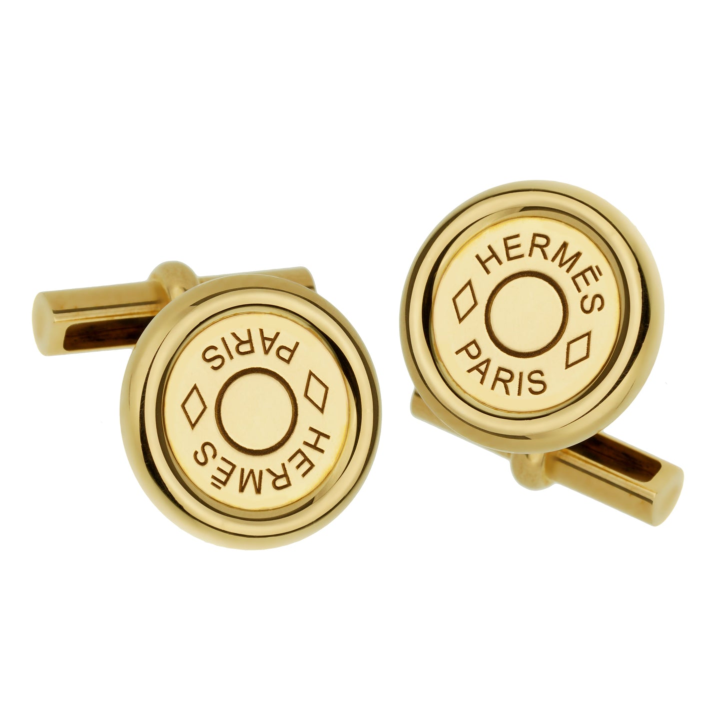 Herthtmes Paris Clou de Selle Large Vintage Yellow Gold Cufflinks