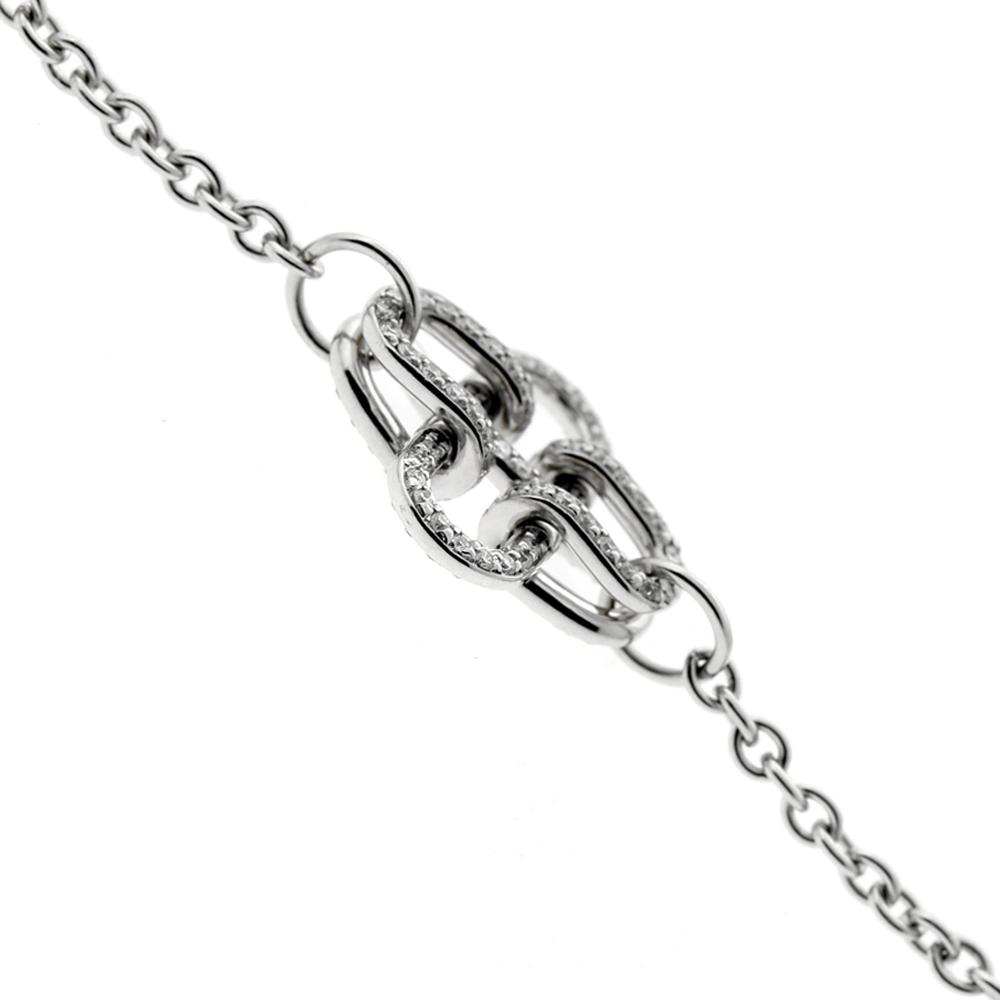 Herthtmes Rose de Mer Diamond 18k White Gold Chain Link Bracelet