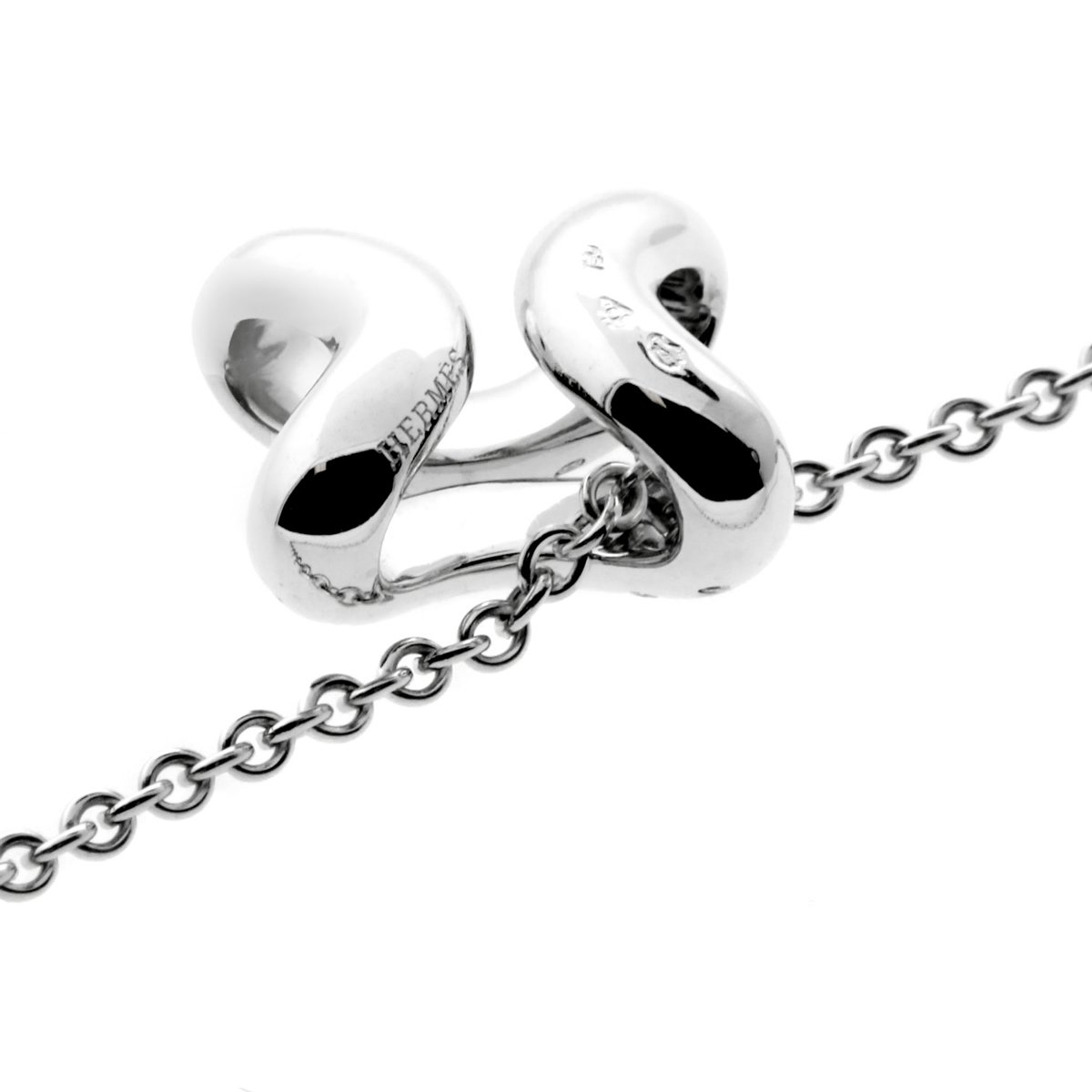 Herthtmes Vintage Diamond H 18k White Gold Necklace