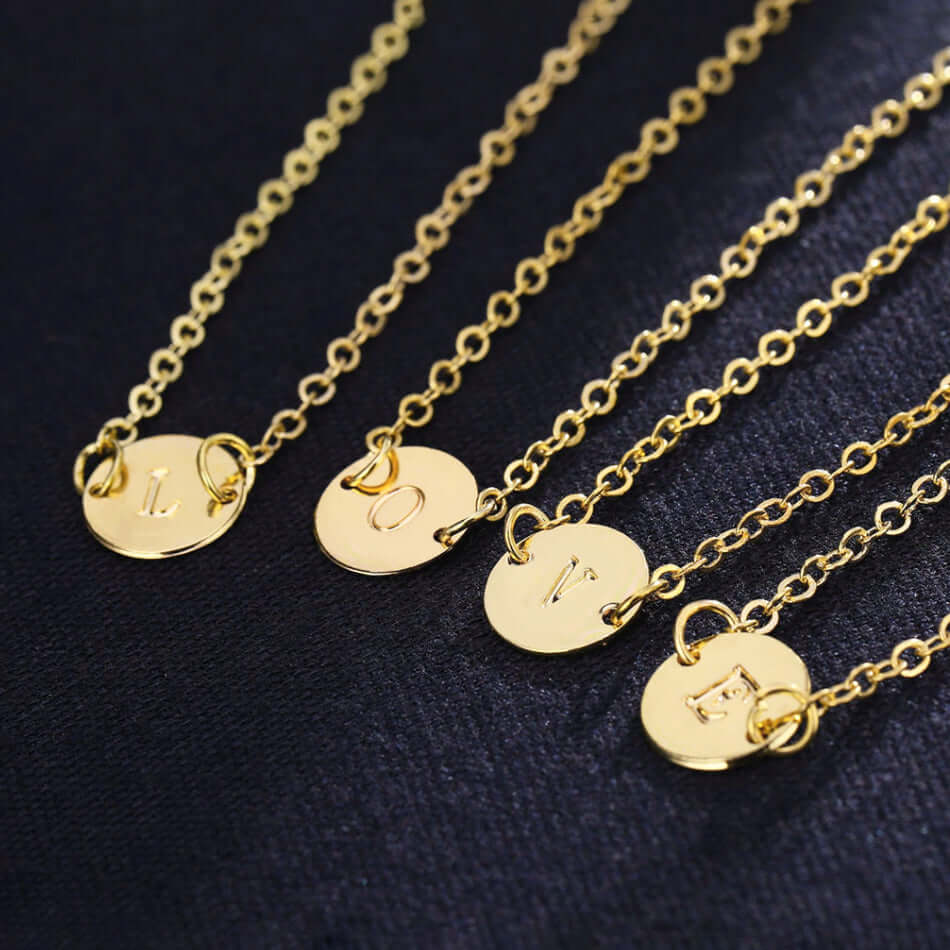 Dainty Gold Initial Letter Charm Bracelet Sterling Silver Adjustable Chain