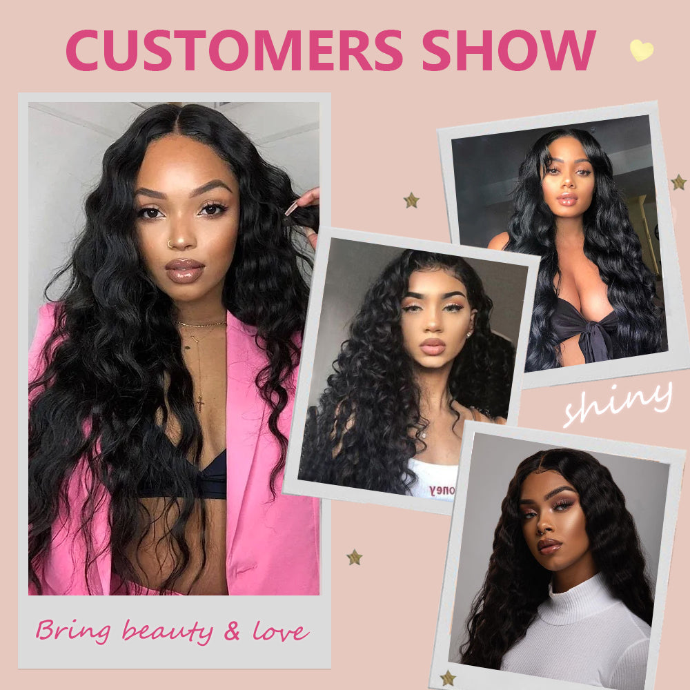 #1B Loose Wave 10A Human Hair Weave Bundles 100% Unprocessed Virgin Brazilian Remy Hair Bundles Natural Color CVOHAIR