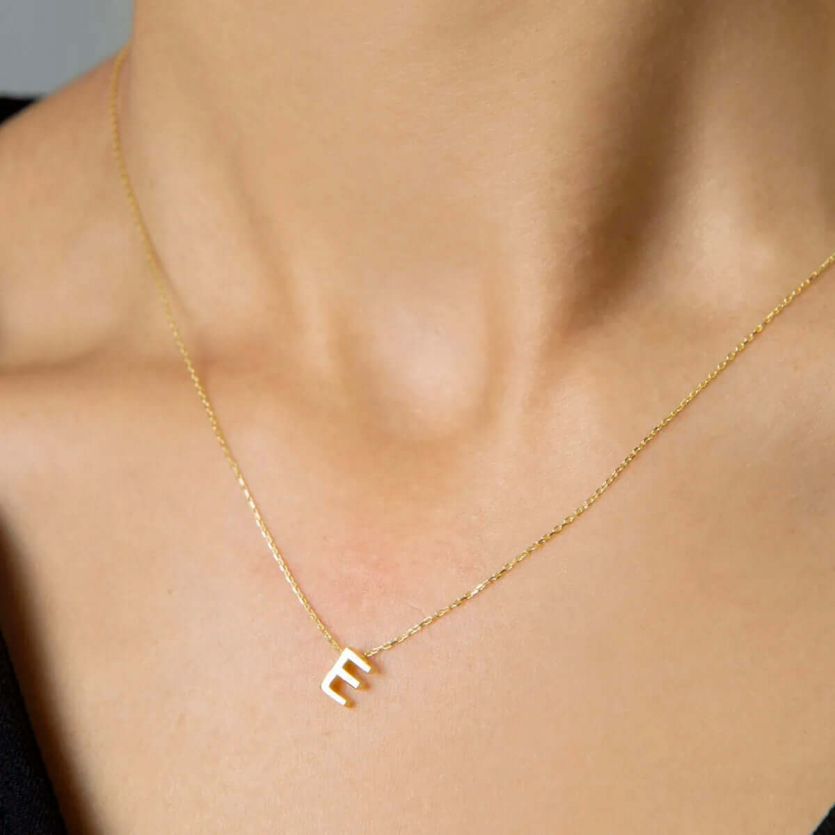 Custom Single Initial 925 Sterling Silver Letter Necklace