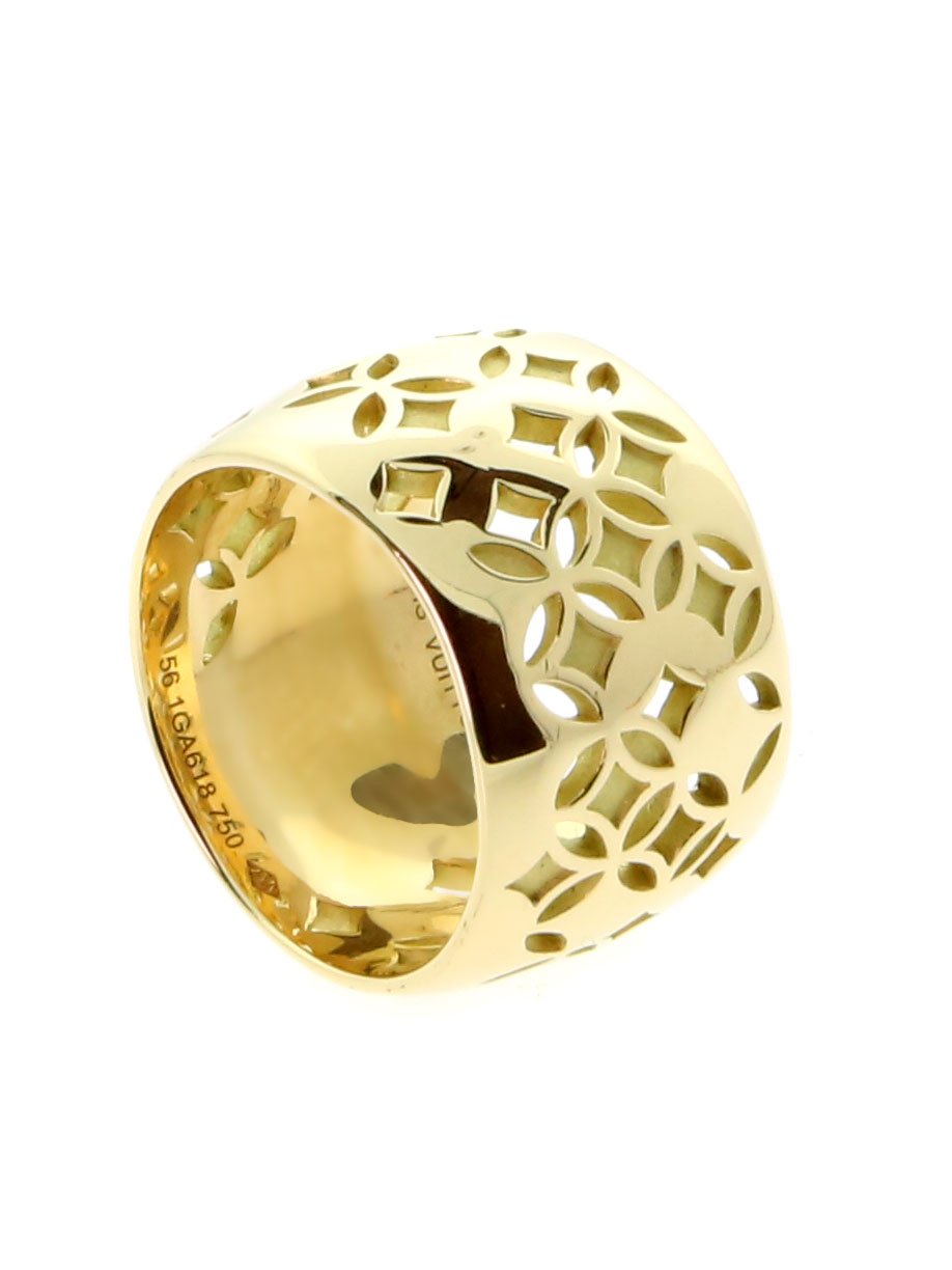 Lothtuis Vuithttton Monogram Gold Ring