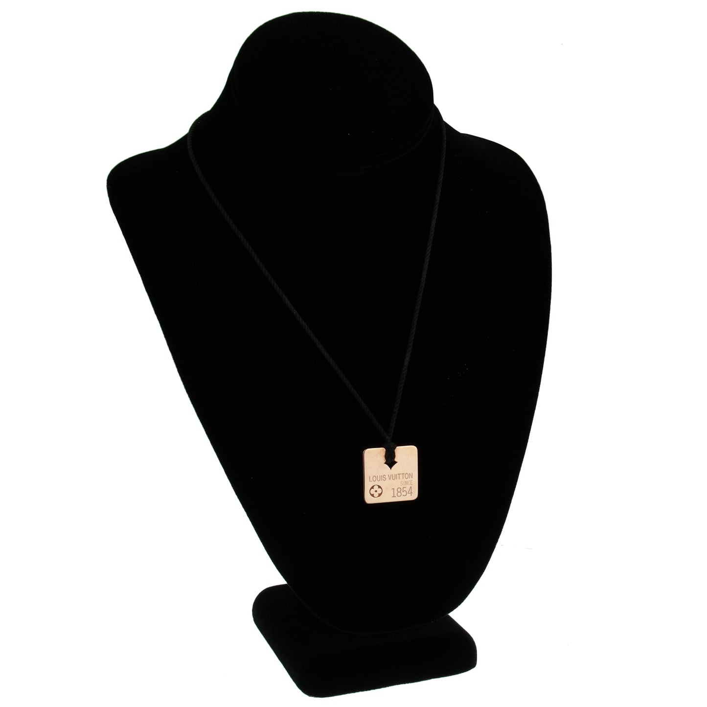 Lothtuis Vuithttton 18k Rose Gold Dog Tag Pendant Necklace