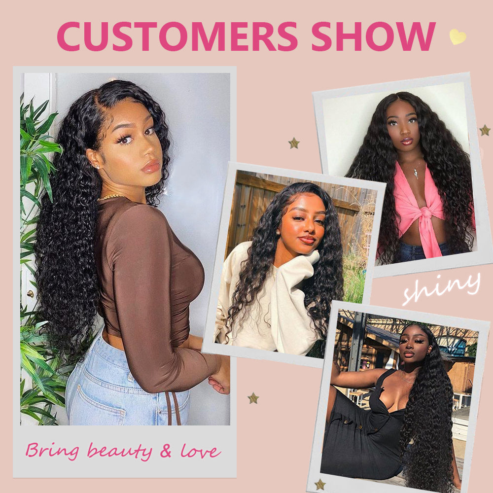 #1B Water Wave 10A Human Hair Bundles Brazilian Virgin Hair Bundles Weave Hair CVOHAIR