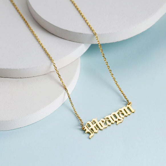 Name Choker Necklace for Women Custom Gothic Initials