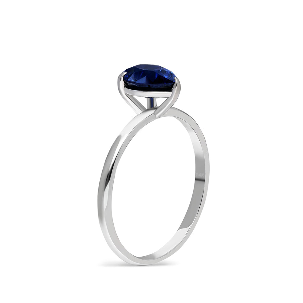 Pear Sapphire Ring 1.58CTW in Solid 14k Gold
