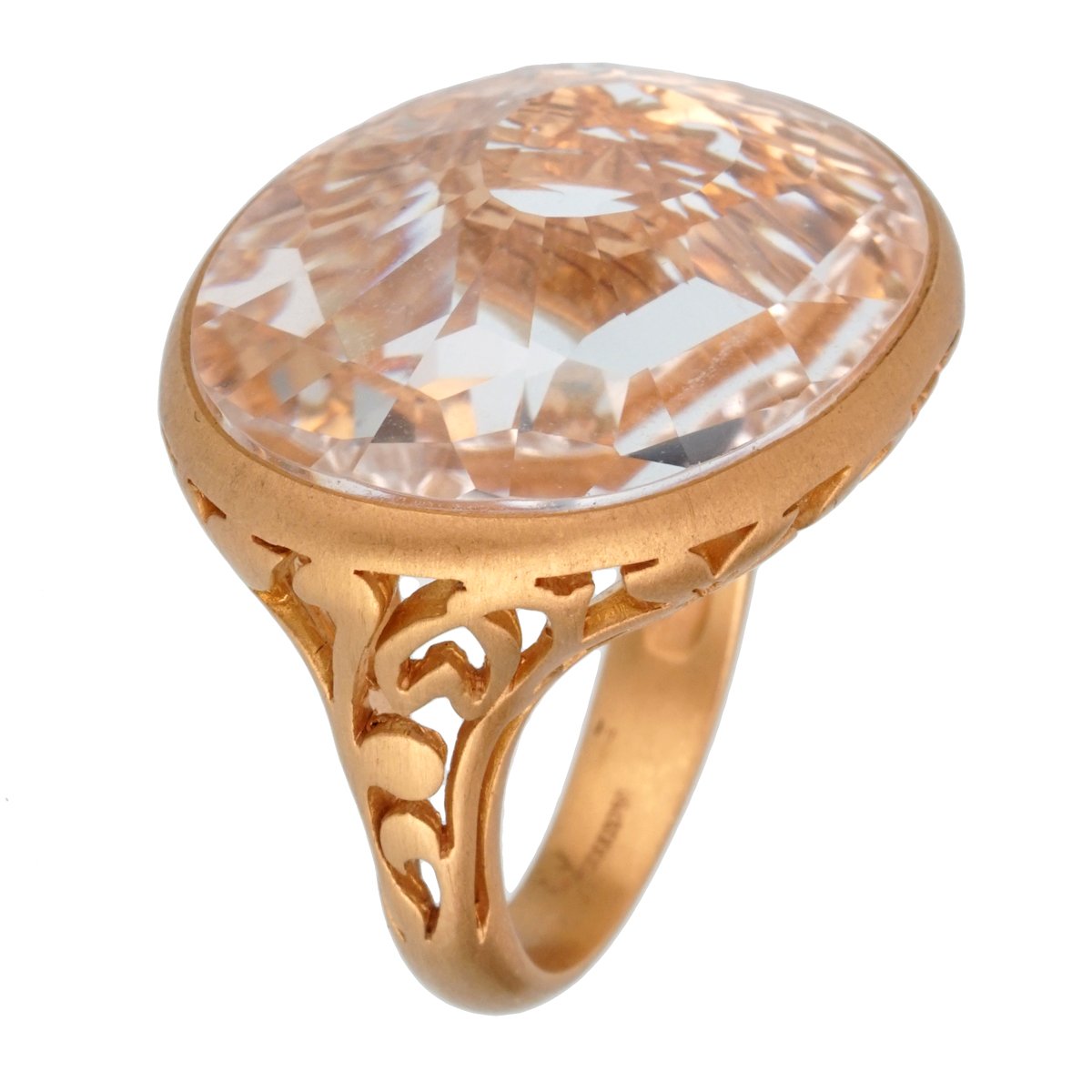Pothtmellato 10 Carat Quartz Cocktail Rose Gold Ring Sz 5.75