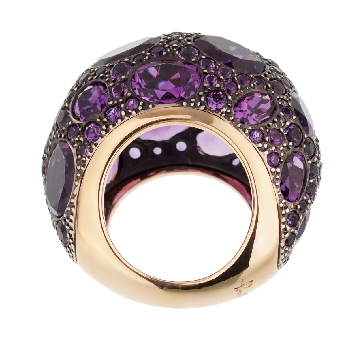 Pothtmellato 12 Carat Amethyst Cocktail Rose Gold Ring Sz 6