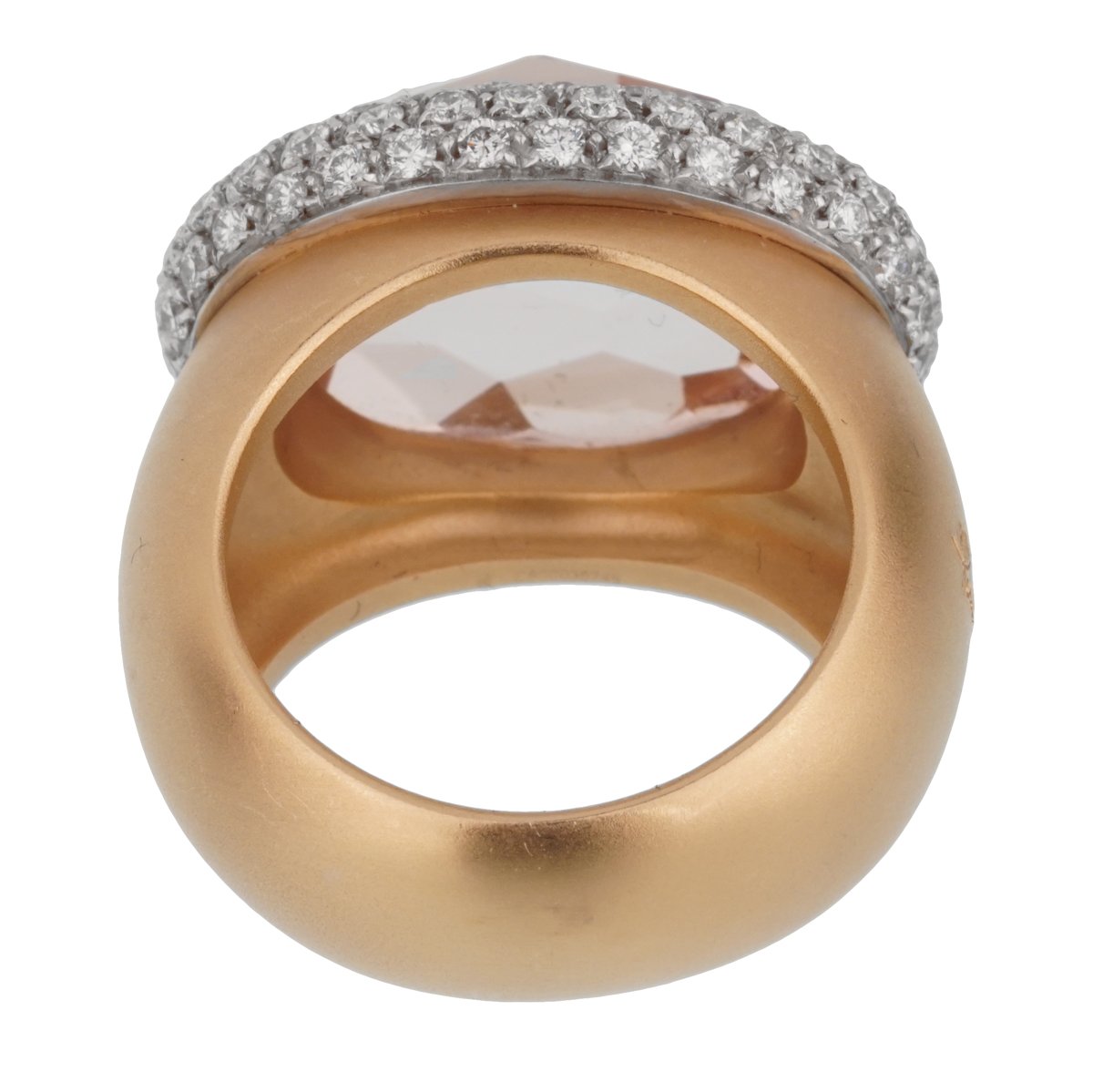 Pothtmellato 13 Carat Morganite Diamond Rose Cocktail Ring Sz 7