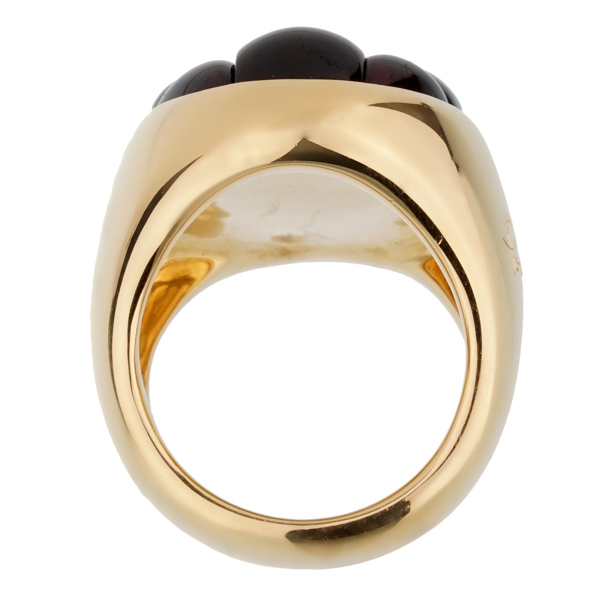 Pothtmellato 24 Carat Garnet Yellow Gold Cocktail Ring Sz 6.5