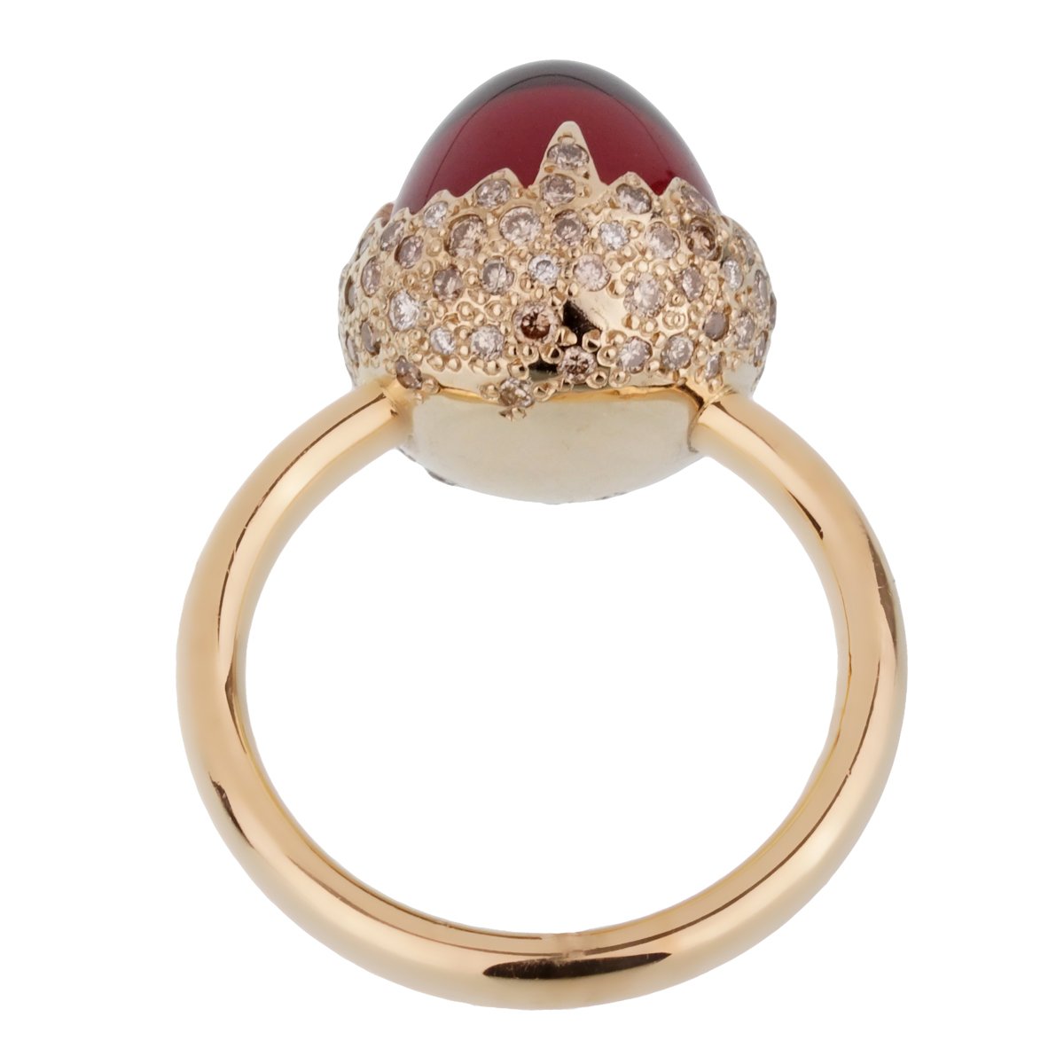 Pothtmellato 6ct Garnet Diamond 18k Rose Gold Ring Sz 5 1/4