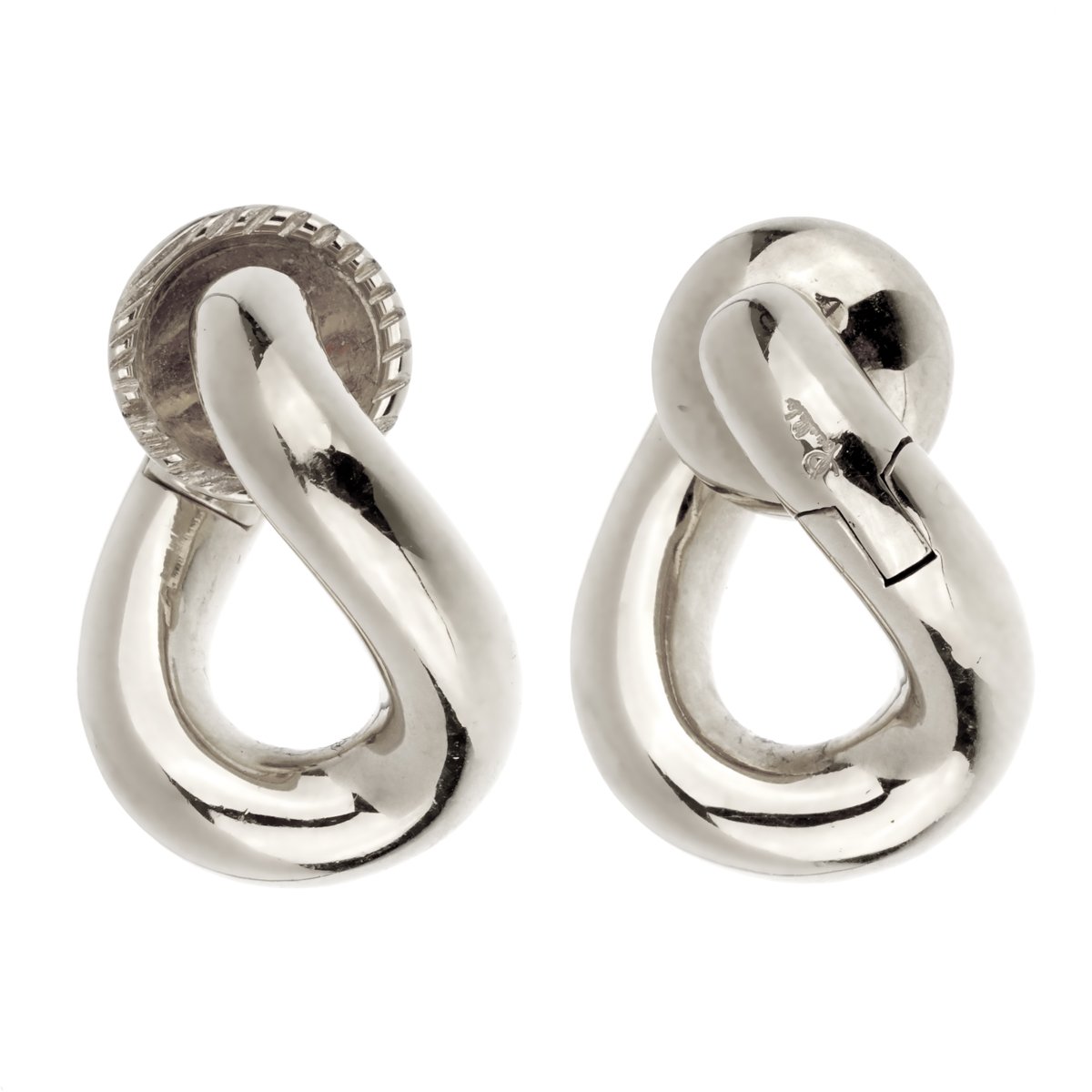 Pothtmellato Chain Link White Gold Hoop Earrings