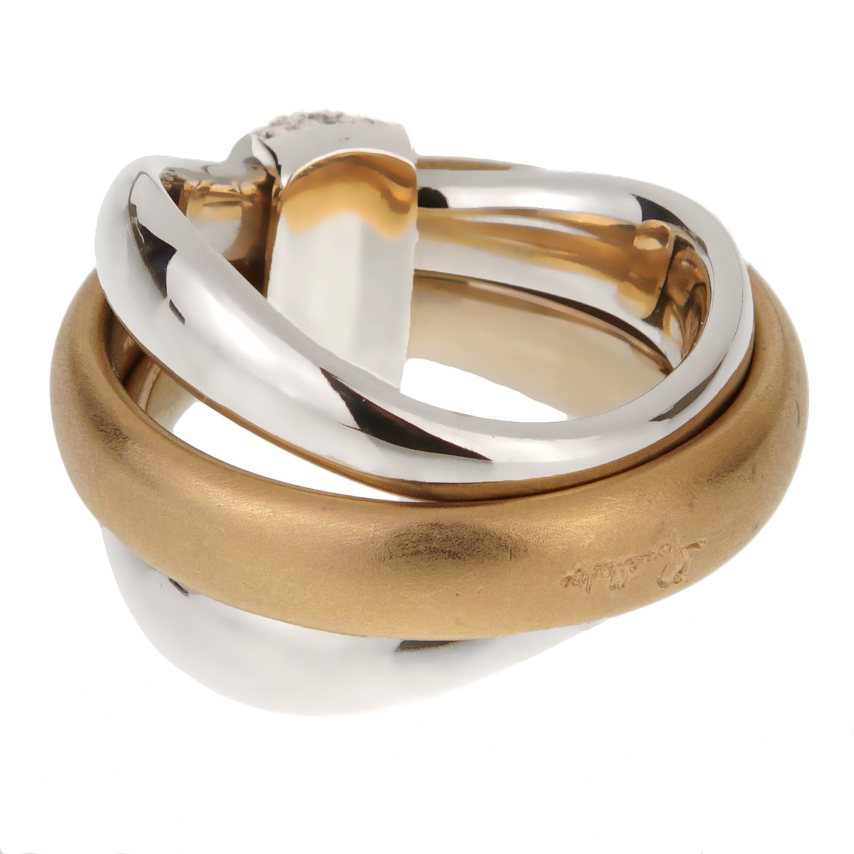 Pothtmellato Cocktail Rolling Diamond Gold Ring