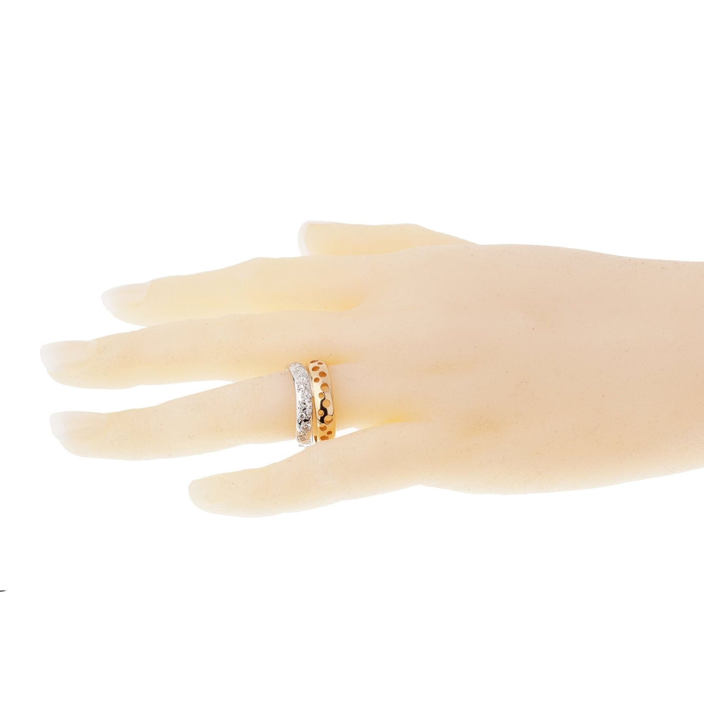 Pothtmellato 18k Diamond Wave Bubble Rose Gold Band Ring Size 6 1/4