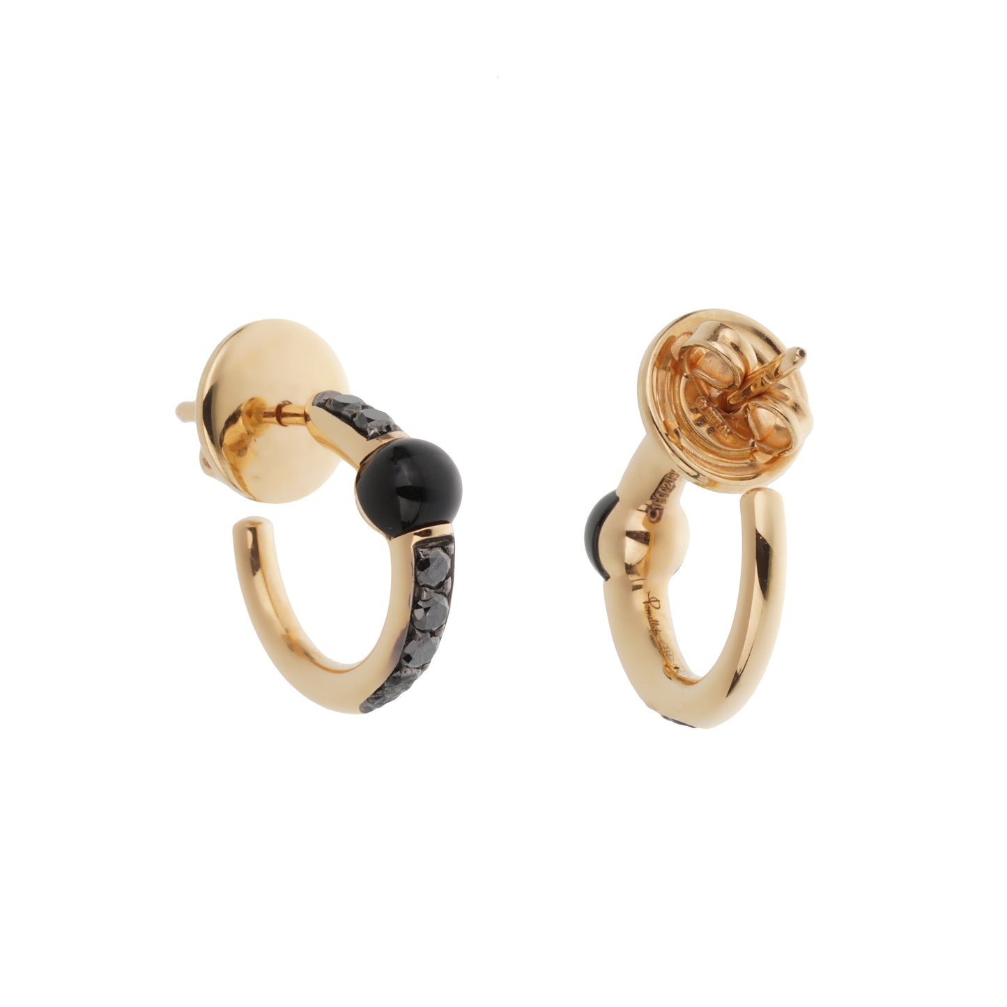 Pothtmellato M?¡¥ama Non M?¡¥ama 18k Rose Gold Onyx Diamond Earrings