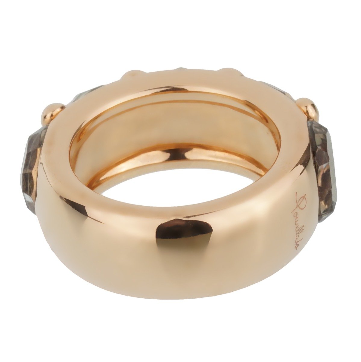 Pothtmellato Prasiolite Rose Gold Cocktail Band Ring Sz 5 1/4