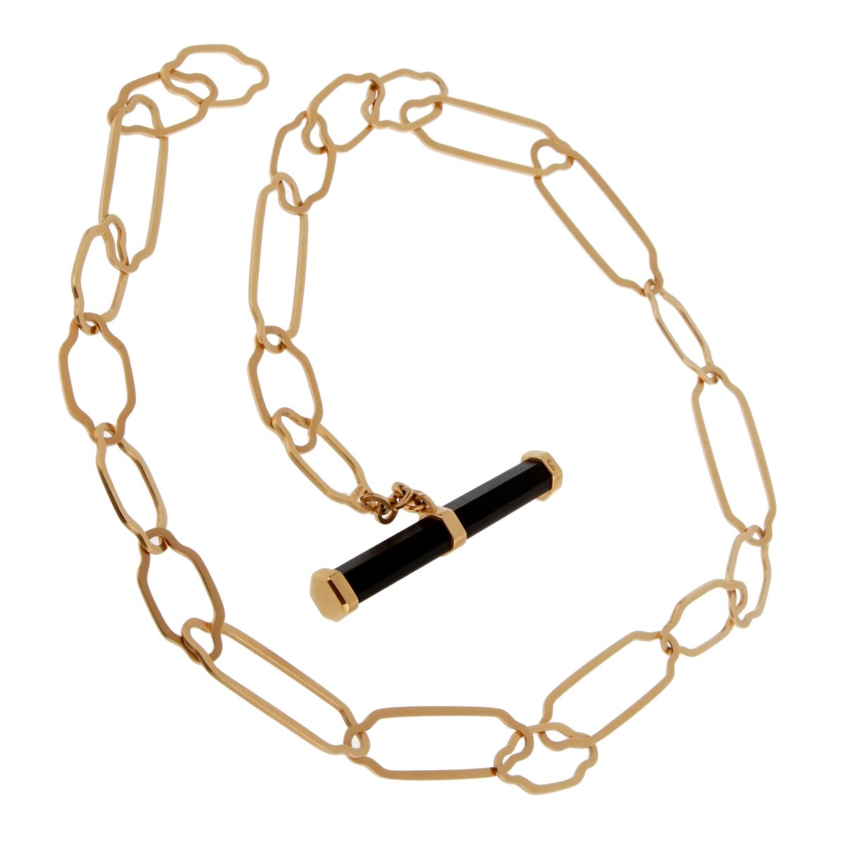 Pothtmellato Rose Gold 12 Carat Jet Chain Link Necklace