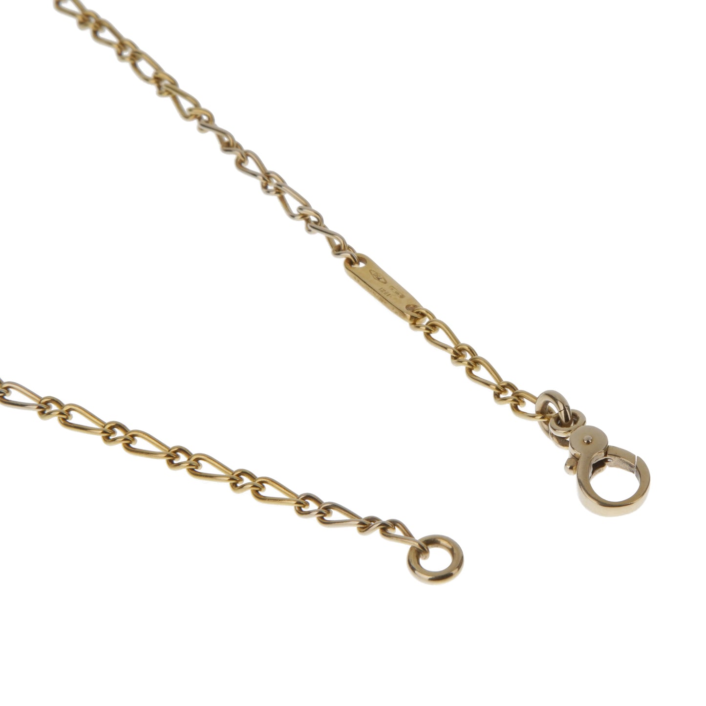 Pothtmellato Vintage 18k Figaro Yellow Gold Chain Necklace
