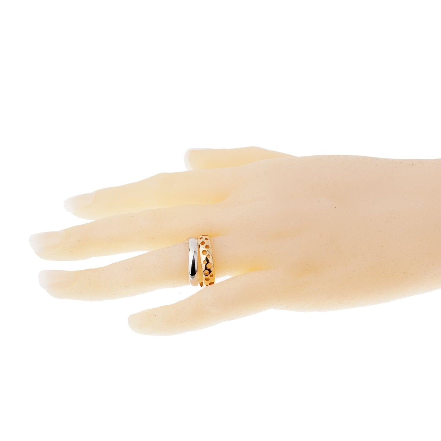 Pothtmellato 18k White Rose Bubble Stacking Band Rings Size 6 1/2