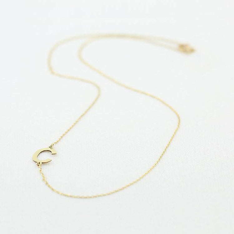 14k Gold Necklace with Initial Fine Jewelry