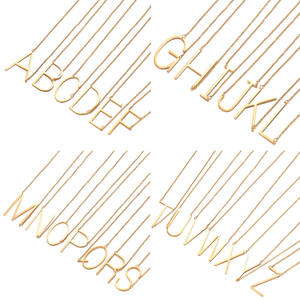 Big Letter Necklace 925 Silver Custom Pendant