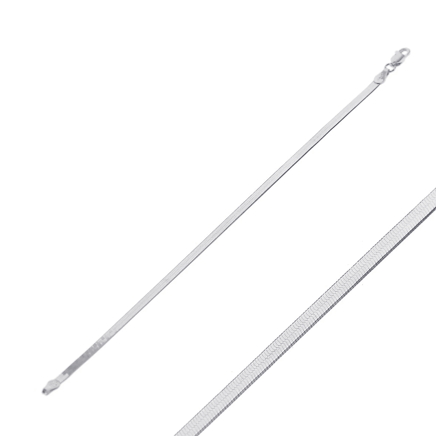 Flat Snake Chain Bracelet 925 Silver Jewelry