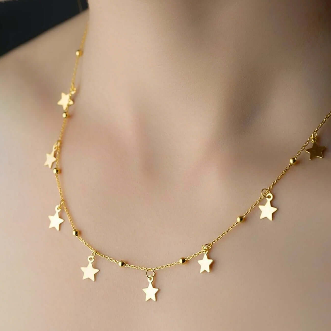925 Silver Dainty Stellar Chain Necklace Jewelry Gift