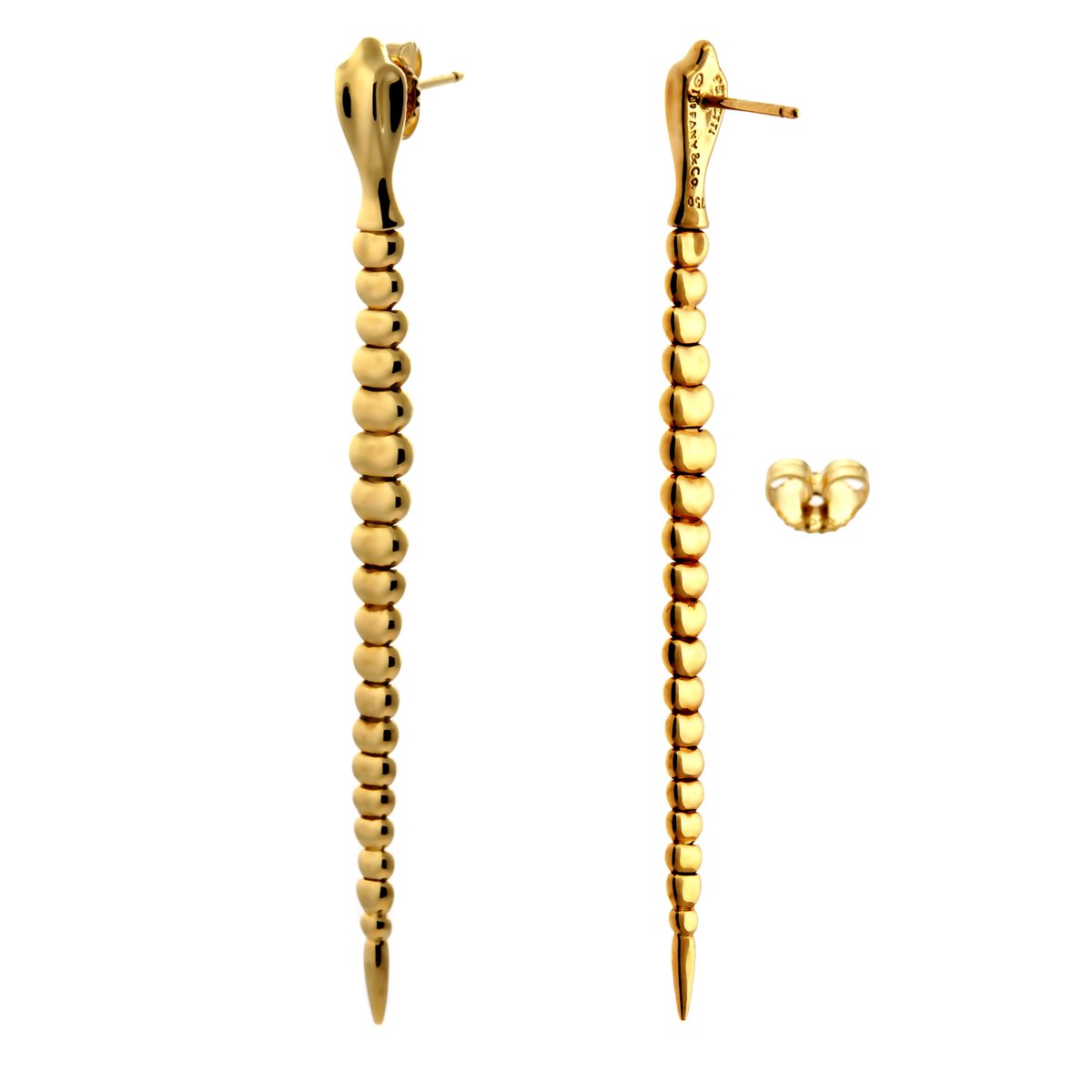 tifthtfany and Co Gold Snake Drop Earrings