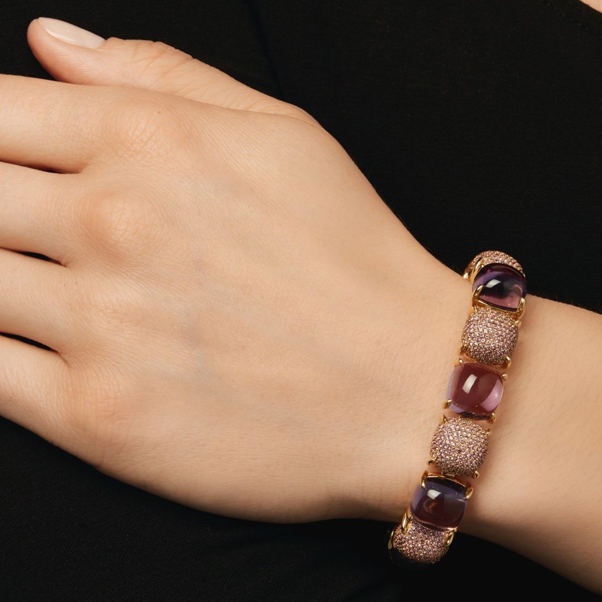 tifthtfany & Co Amethyst Sugar Stacks 18k Yellow Gold Bracelet