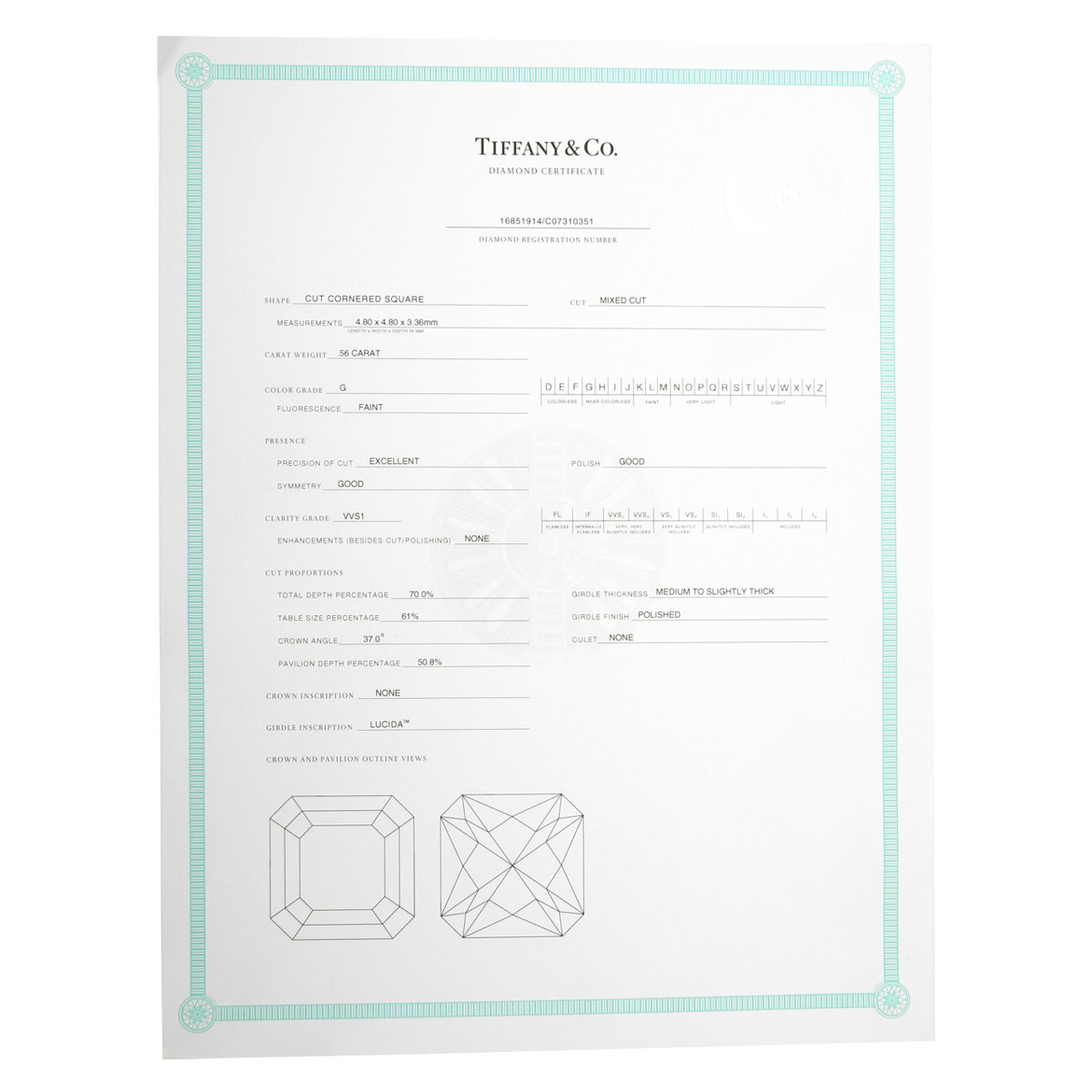 tifthtfany & Co Diamond Lucida Platinum Studs