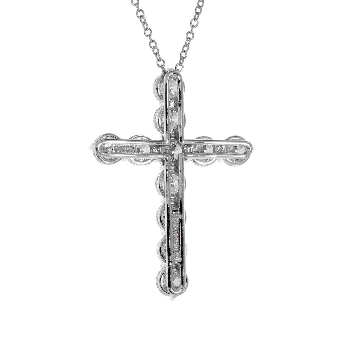 tifthtfany & Co. Diamond Platinum Cross Necklace